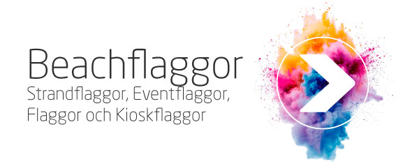 Beachflaggor, flaggor och kioskflaggor med eget tryck